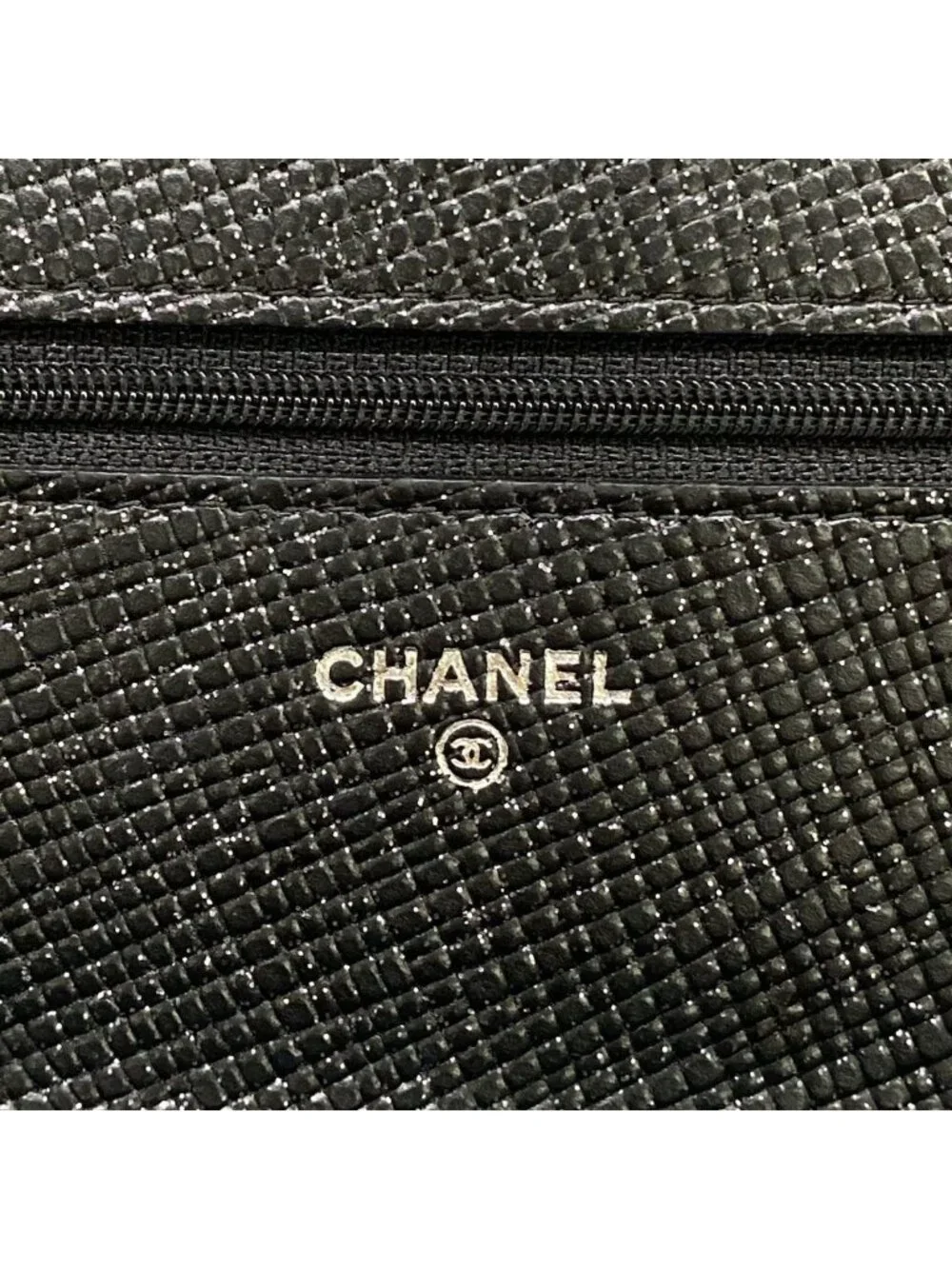Chanel Wallet Quilted Black Chain Leather Shoulder Bag